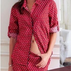 Victoria’s Secret,  penguin button up front long sleeve top & pants pajama set